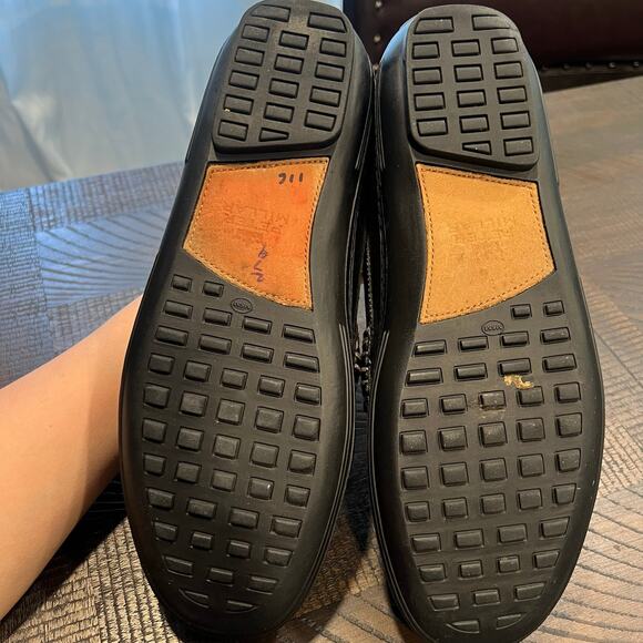 Peter Millar black leather horsebit driving loafers 9 Men main image 6